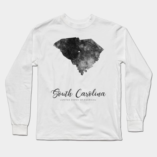 South Carolina state map Long Sleeve T-Shirt by StudioGrafiikka